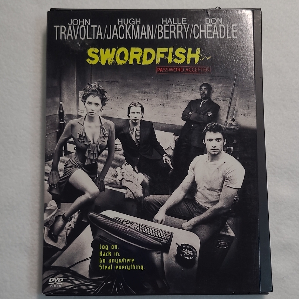 Swordfish Password Accepted DVD Video J Travolta H Jackman D Cheadle Halle Berry
